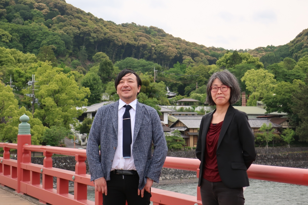 活動記録 今村翔吾×澤田瞳子先生【物語る 京の一二〇〇年】取材の様子(京都新聞さん)